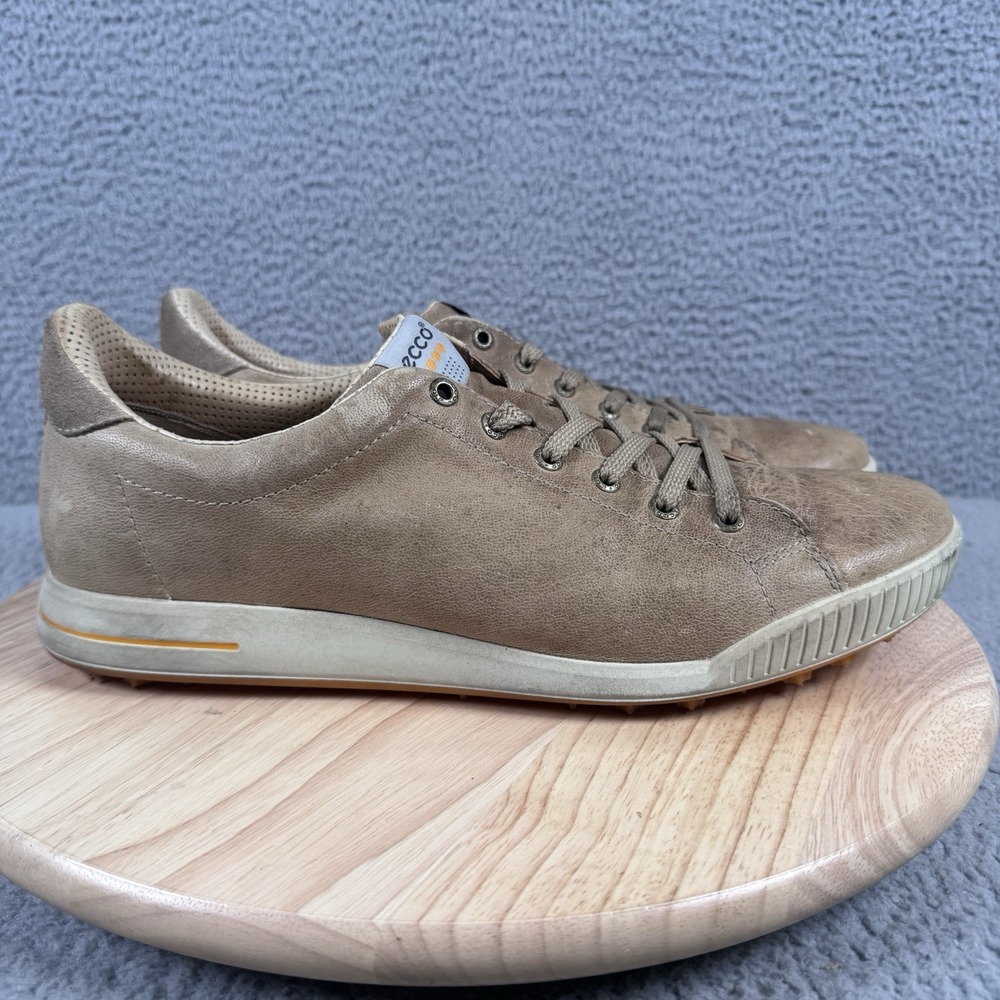 Ecco Street Retro Mens EU 46 US 12-12.5 Brown Leather Spikeless Golf Shoes